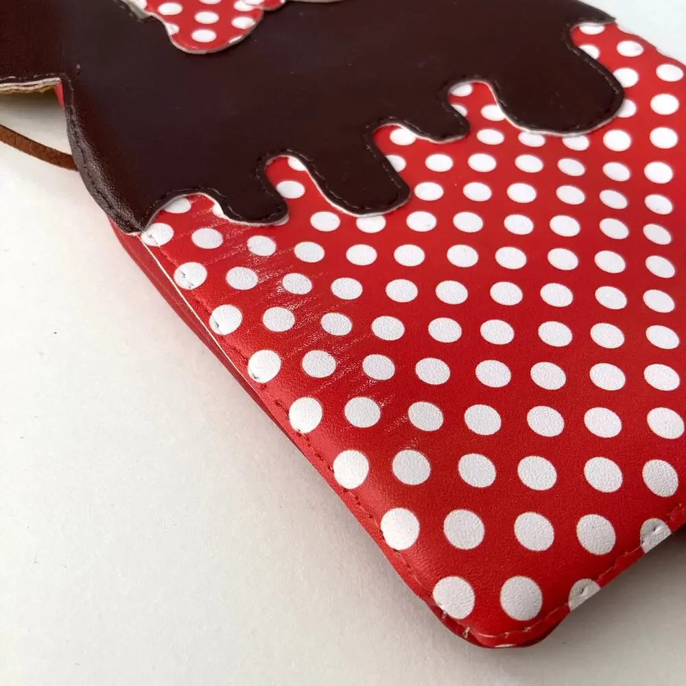 Wee Rebels Minnie Mouse Ice Cream Novelty Pouch Purse Bag - Red Black Brown